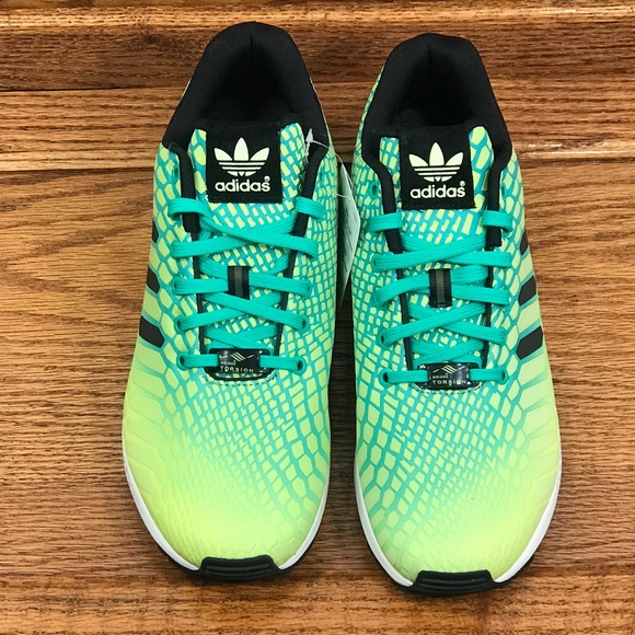 πAdidas ZX Flux Xeno Torsion Green White Shoes - Picture 4 of 8